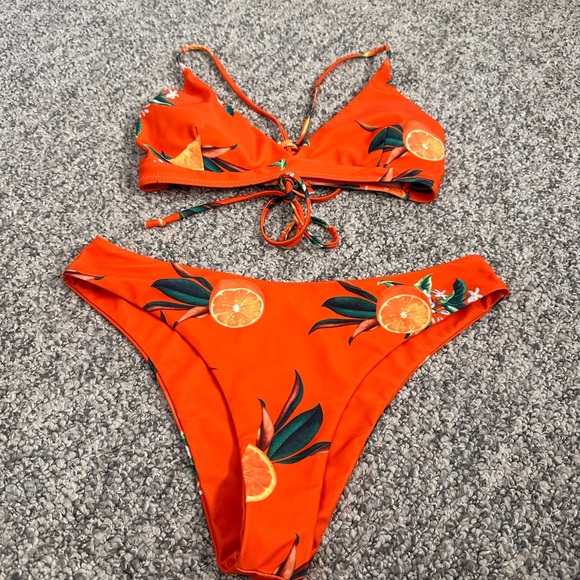 Zaful Orange Blossom Print Bikini Set - Picture 5 of 12